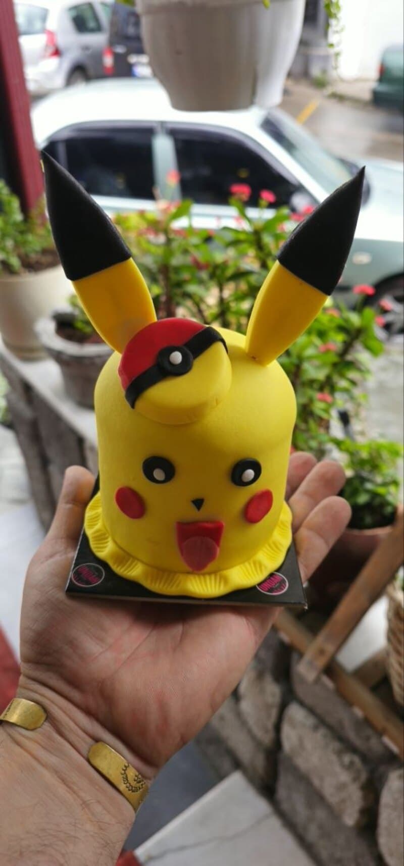 Şeker hamurundan elde şekillendirilmiş Pikachu figürlü doğum günü pastası — Kibaroğlu UNDAN Nimetler, İzmit